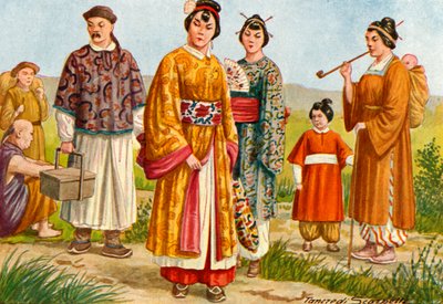 Chinese Costumes - Peasants and Townspeople by Tancredi Scarpelli
