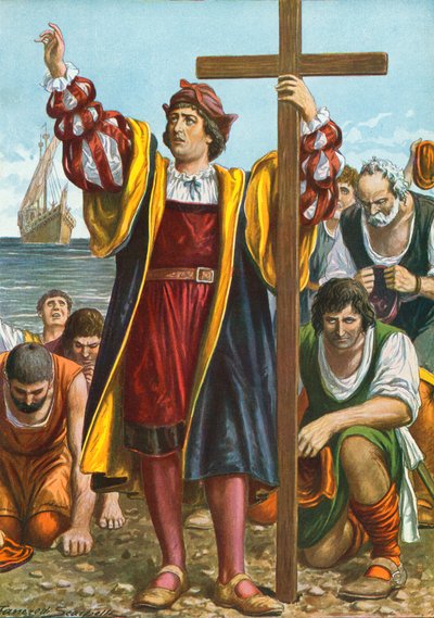 Christopher Columbus Arriving in the New World by Tancredi Scarpelli