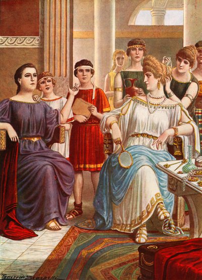 Cornelia, mother of the Gracchi, shows off her sons by Tancredi Scarpelli