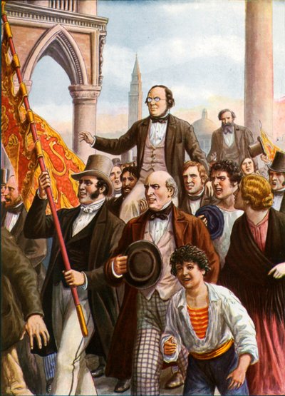 Daniele Manin and Niccolo Tommaseo freed from prison 18 March 1848 by Tancredi Scarpelli