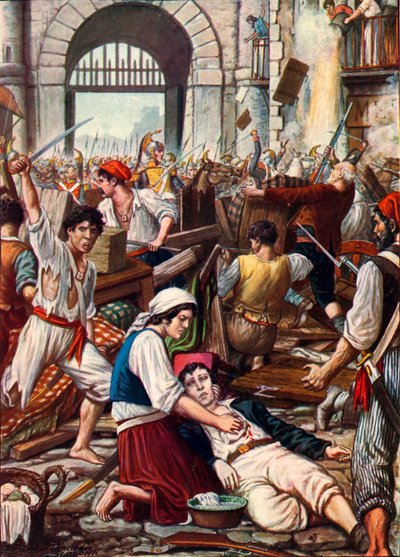 Heroic resistance of the Neapolitan people against the French by Tancredi Scarpelli