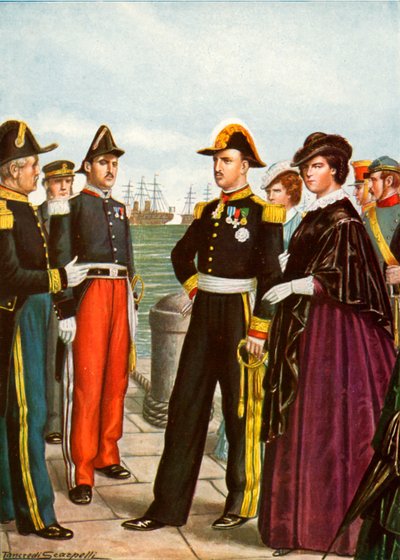 King Francis II of Naples and Queen Amalia Leave Gaeta of the Two Sicilies by Tancredi Scarpelli