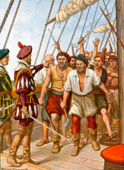 Mutiny of the crew of the Portuguese ship Fior del Mare by Tancredi Scarpelli