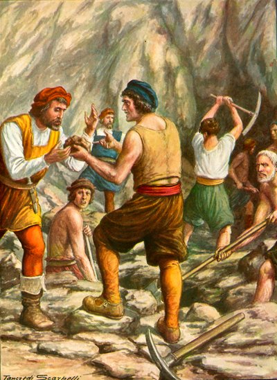 The Spanish Finding Gold in the Region Near the River Hina by Tancredi Scarpelli
