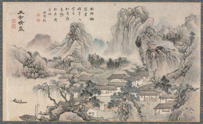 One of Eight Views of Xiao and Xiang Rivers by Tani Buncho
