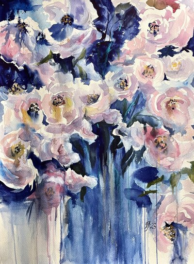 Blush Blue Blooms by Tanya Lundmark