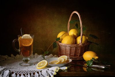 Lemon Tea Still Life by Tatyana Skorokhod