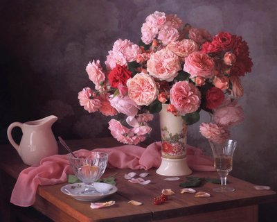 Romantic Rose Still Life by Tatyana Skorokhod