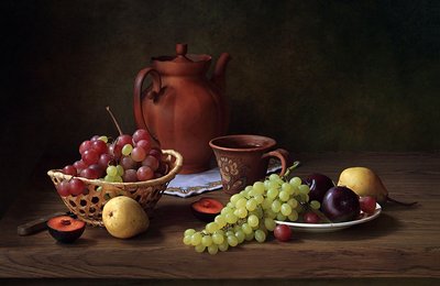 Rustic Fruit Still Life by Tatyana Skorokhod