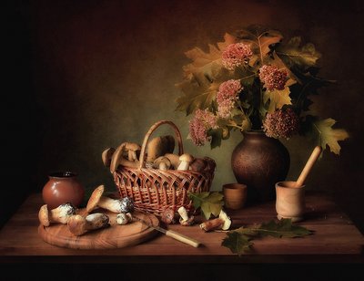 Rustic Mushroom Still Life by Tatyana Skorokhod