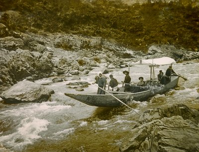A Boat in the Rapids of the Hozu River, Kyoto, circa 1900 - 1915 by Teijiro Takagi
