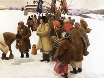 Orthodox Christmas in the Eastern Carpathians: the Blessing of the Water by Teodor Axentowicz