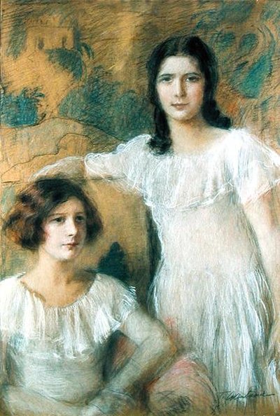 Portrait of Two Girls, c.1910 by Teodor Axentowicz