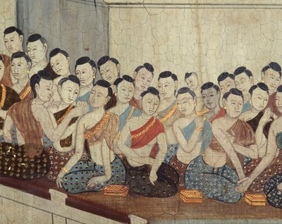 Group of Women with Attire and Cropped Hair Typical of the 4th Reign by Thai School
