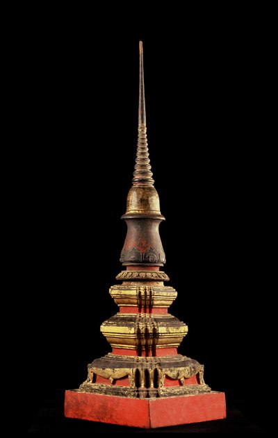 Model of a chedi or reliquary tower by Thai School