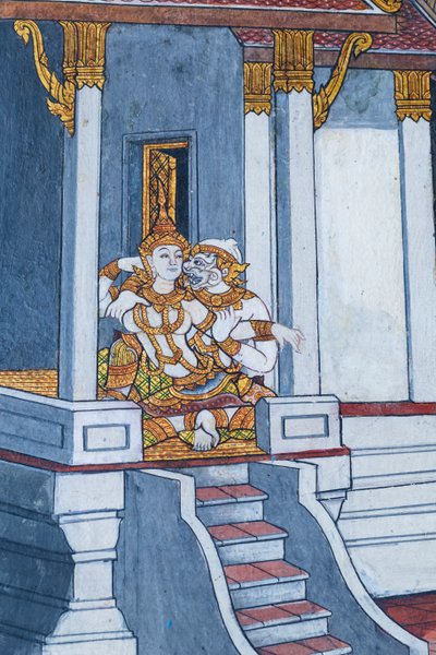 Mural Depicting Scenes from the Ramayana at Wat Phra Kaeo, the Royal Grand Palace, Bangkok, Thailand by Thai School