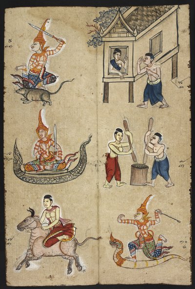 Thai divination manual (Phrommachat), containing horoscopes based on the Chinese zodiac by Thai School