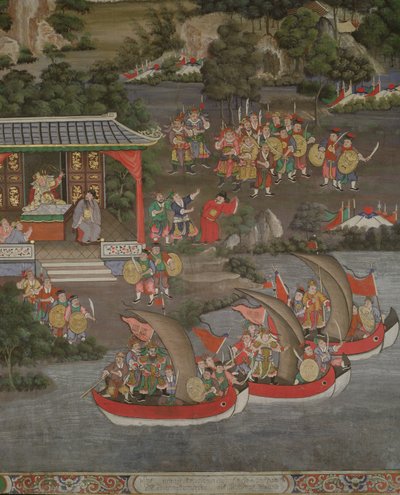 Scene with Chinese Influence, Sala Geng, Wat Bowonniwet Vihara, Bangkok by Thai School