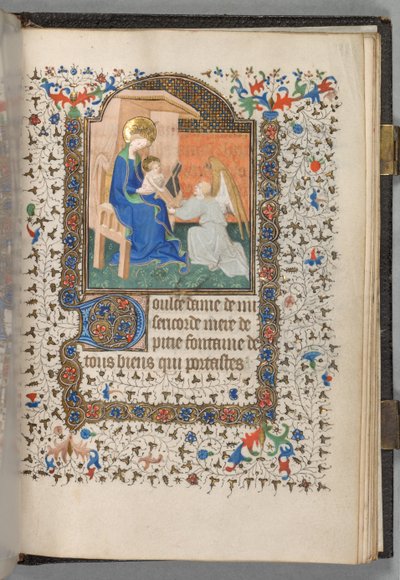 Book of Hours Use of Paris: Madonna and Child with Angel by The Bedford Master
