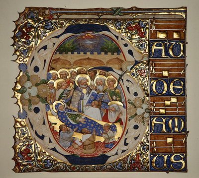 Dormition of the Virgin, from a gradual of Santa Mattia in Murano, Venice, c.1450 by The Master of the Murano Gradual