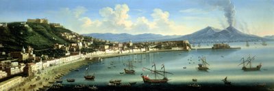 Naples, from the Heights of Posillipo with Vesuvius in the Distance by The Metropolitan Master