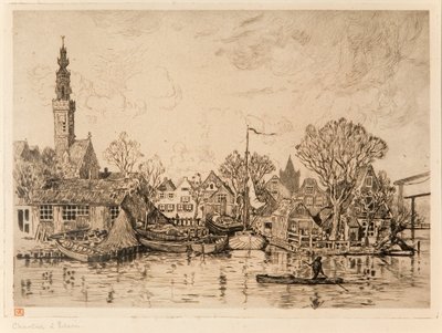 Shipyard in Edam (Netherlands) by Théo van Rysselberghe