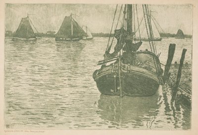 Ships in the Rain by Théo van Rysselberghe