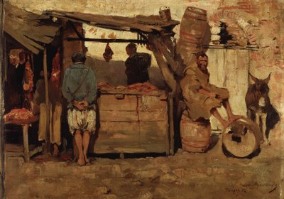 Butchery in Tangier by Théo van Rysselberghe