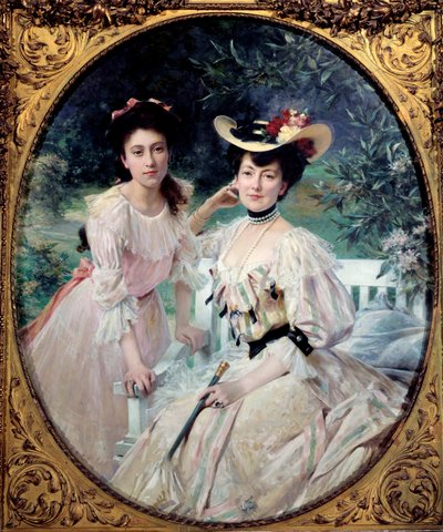 Portrait of Madame Collas and Her Daughter by Theobald Chartran