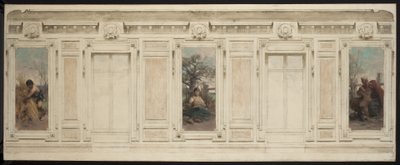 Sketch for the Marriage Hall at Courbevoie Town Hall: Bootmaker, Maternity, Education by Theobald Chartran
