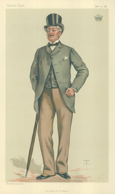 The Earl of Rosslyn, The kirk of Scotland, 12 November 1881, Vanity Fair cartoon by Theobald Chartran