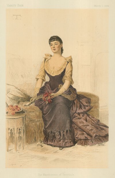 The Marchioness of Tweeddale, Vanity Fair cartoon by Theobald Chartran