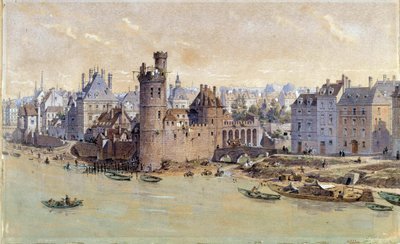 View of the Tower of Nesles in Paris in the 17th Century by Theodor Josef Hubert Hoffbauer