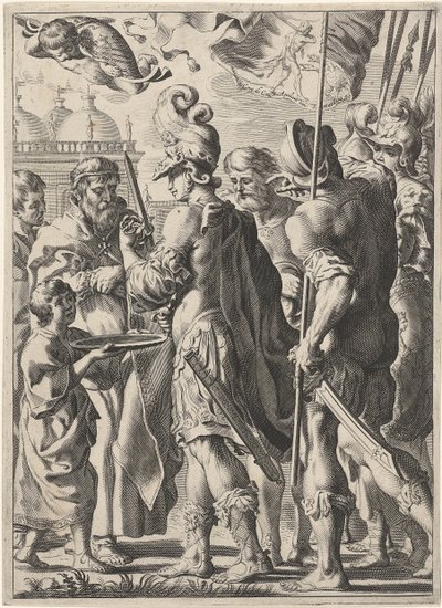 Alexander the Great Cutting the Gordian Knot, 17th century by Theodor Matham
