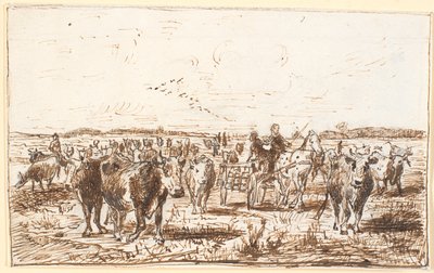Cattle and Milk Cart in a Field by Theodor Philipsen
