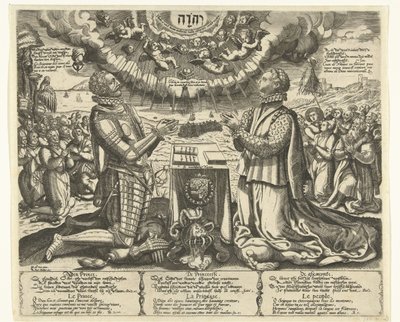 William of Orange and Charlotte of Bourbon Kneeling in a Landscape by Theodor de Bry (attributed to)