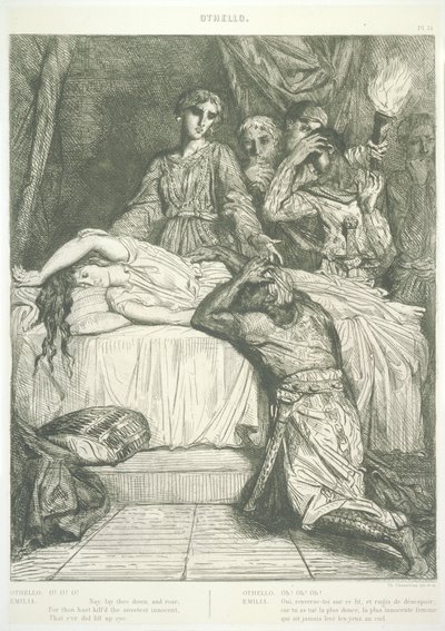Plate 14 (Act V, Scene II), from Othello: Fifteen Etchings by Théodore Chassériau