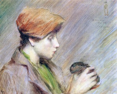 Suzanne Hoschedé with a Rabbit by Theodore Earl Butler
