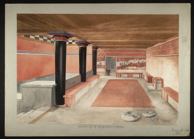 Reimagined Throne Room of the Palace of Minos at Knossos (detail) by Theodore Fyfe