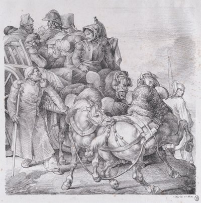 Cart Loaded with Wounded Soldiers by Theodore Gericault
