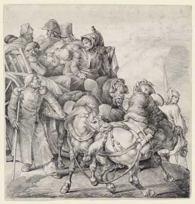 A Wagon Full of Wounded Soldiers by Theodore Gericault