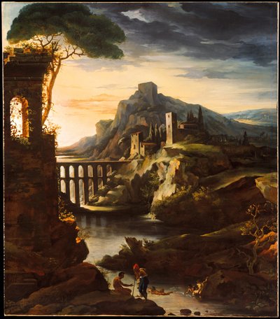 Evening: Landscape with an Aqueduct by Theodore Gericault