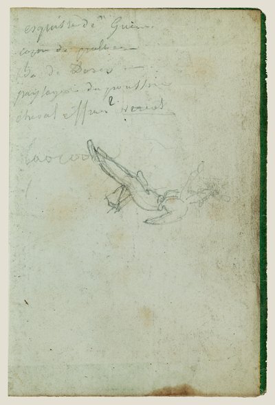 Figure Study and Inscriptions by Theodore Gericault