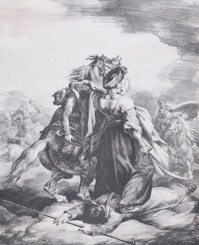 Mameluck Defending a Wounded Trumpeter by Theodore Gericault