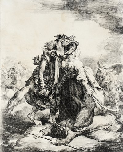 Mameluke Defending an Injured Trumpeter by Theodore Gericault