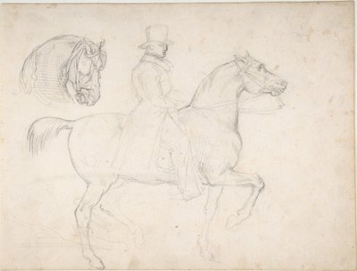 Man on Horseback, and Study of Horse