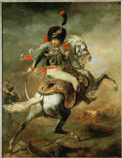 Officer of the imperial guard on horseback by Theodore Gericault