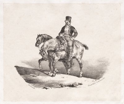 Postman or Two Harnessed Horses by Theodore Gericault