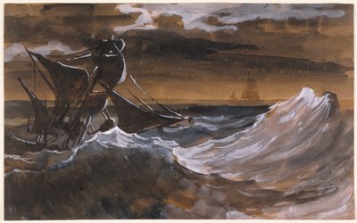 Sailboat on a Raging Sea by Theodore Gericault