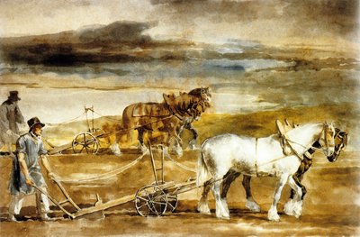Scene of Ploughing in England by Theodore Gericault